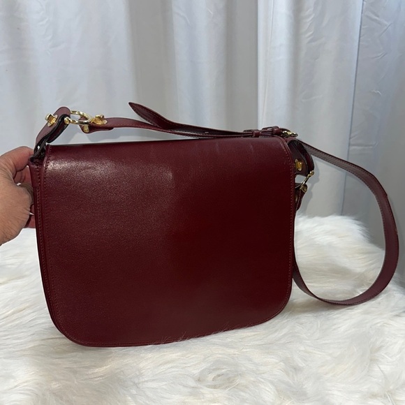 Cartier Elegant Burgundy Leather Shoulder Bag - Picture 1 of 12
